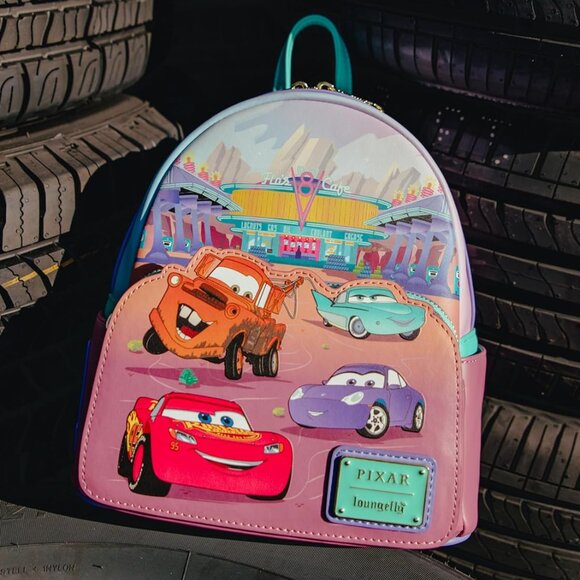 Loungefly Handbags - Loungefly Disney Pixar Cars Flo's Diner Mini Backpack Amazon Exclusive NWT